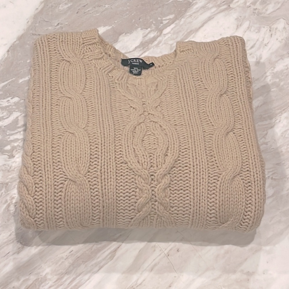 J.Crew Hand-knit Sweater in Cream